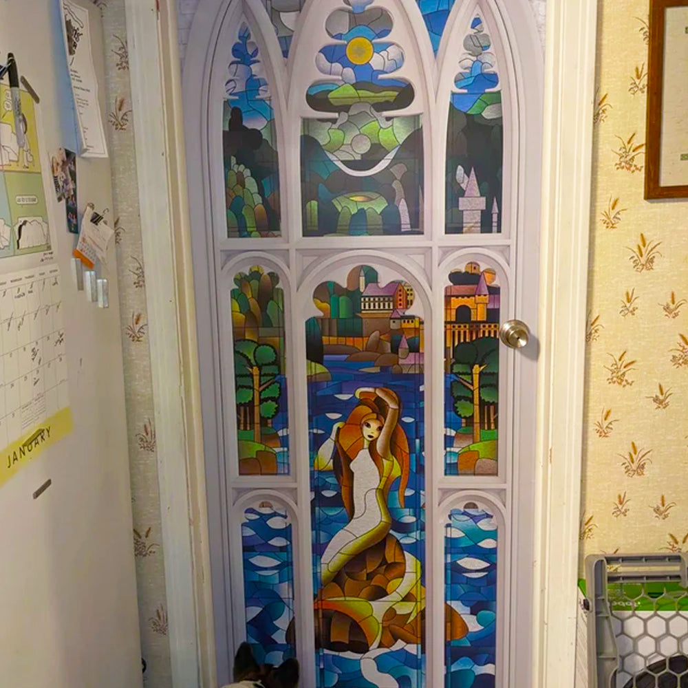 Mermaid Stained Glass Door Cover - Perfect Gift for Movie & Book Lovers