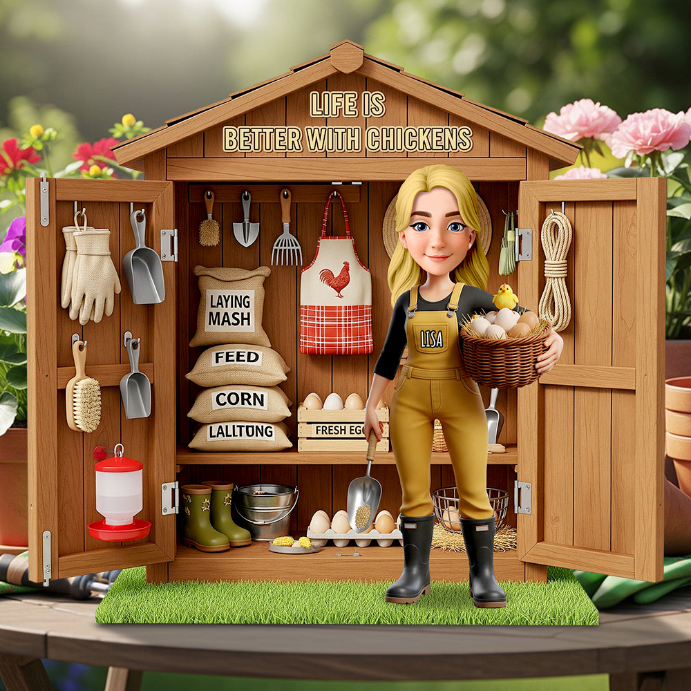 Life is Better with Chickens - Personalized Chicken Girl Acrylic Plaque for Farmers Shaped Plaques PopCulturePrints