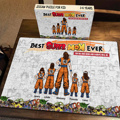 You're Our Hero - Personalized Super Mom Jigsaw Puzzle - Unique Gift for Mom and Grandma Jigsaw Puzzles PopCulturePrints