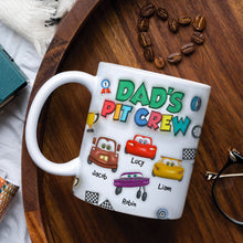 Load image into Gallery viewer, Personalized Dad&#39;s Pit Crew 3D Mug - Customizable Racing Theme Coffee Mug PopCulturePrints
