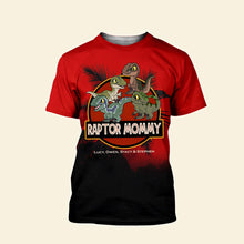 Load image into Gallery viewer, Personalized Dinosaur Mom Shirt - Raptor Family Gift for Mother&#39;s Day AOP Products PopCulturePrints
