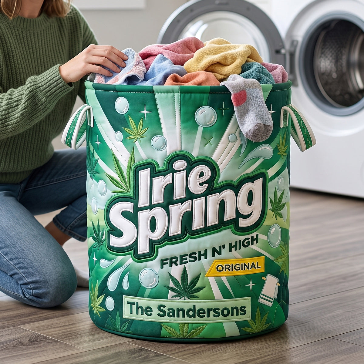 Laid-Back Stoner Laundry Basket - Personalized Gifts 03hutn110726 Laundry Basket PopCulturePrints