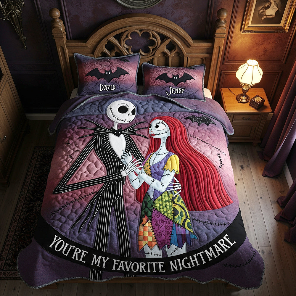 From Our First Kiss Till Our Last Breath - Enthusiastic Halloween Couple Quilt Bed Set, Personalized Gifts for Couples Bedding Set PopCulturePrints