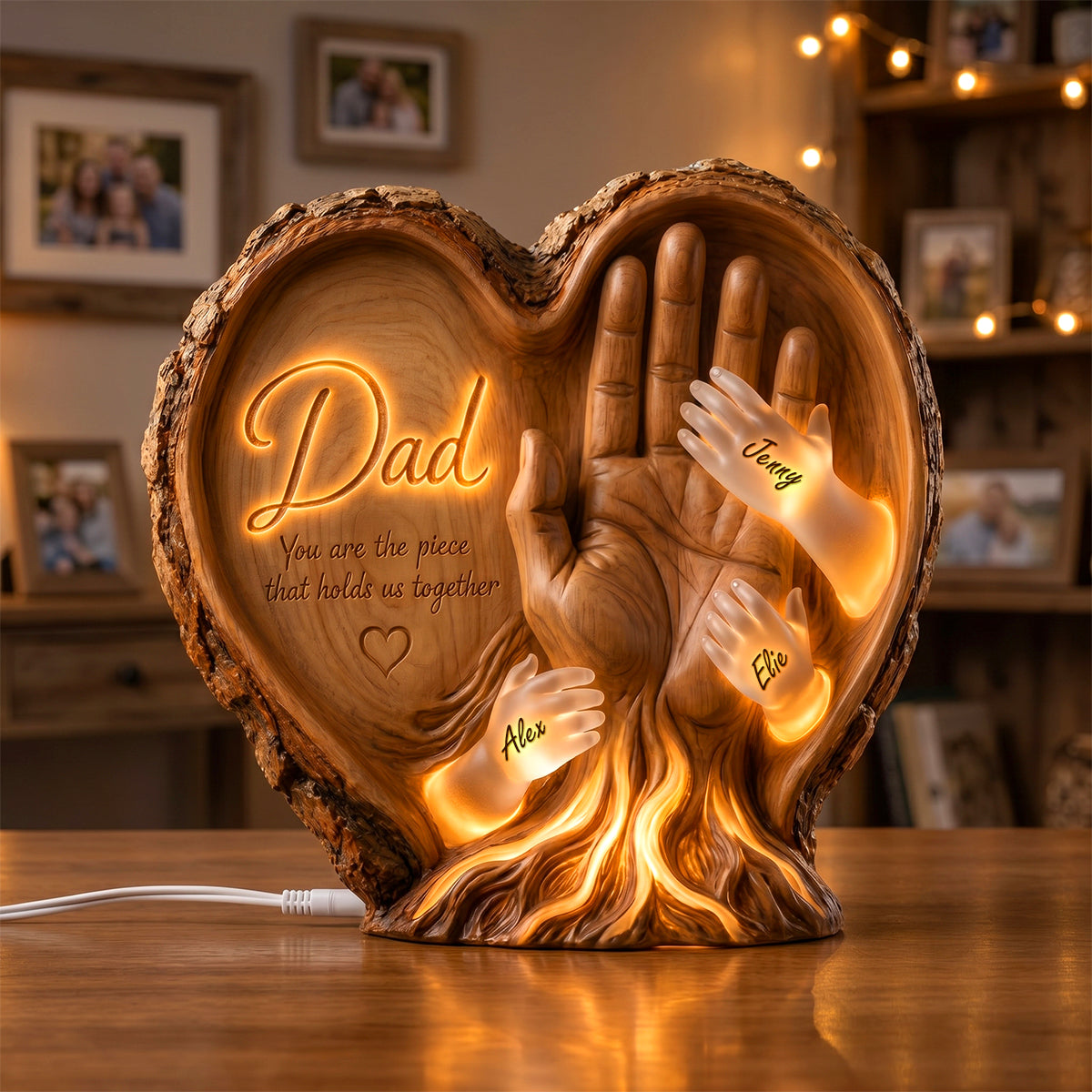Dad's Heart Pieces Acrylic Light Box - Personalized Gifts for Dad Light Box PopCulturePrints