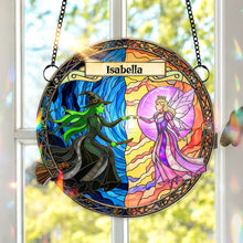 Load image into Gallery viewer, Embrace the Magic: Light x Shadow Witch Suncatcher - Personalized Gift for Witch Lovers Ornament PopCulturePrints
