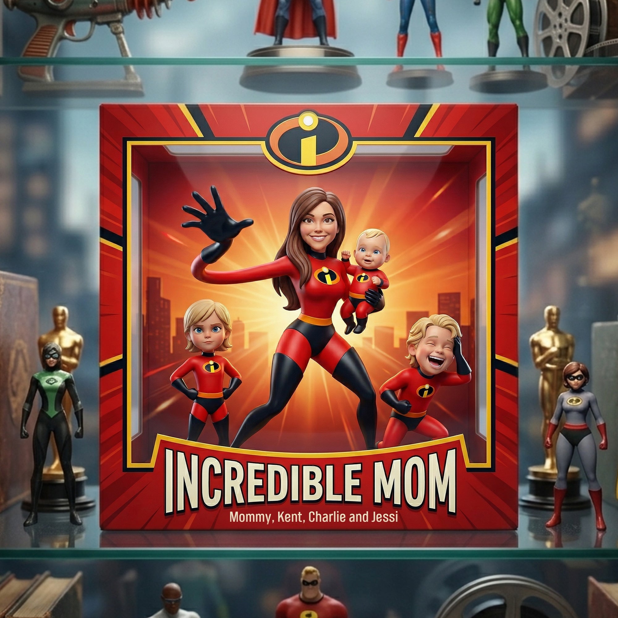 Incredible Mom - Customizable Superhero Acrylic Plaque Gift for Moms, Grandmas, and Special Women Shaped Plaques PopCulturePrints