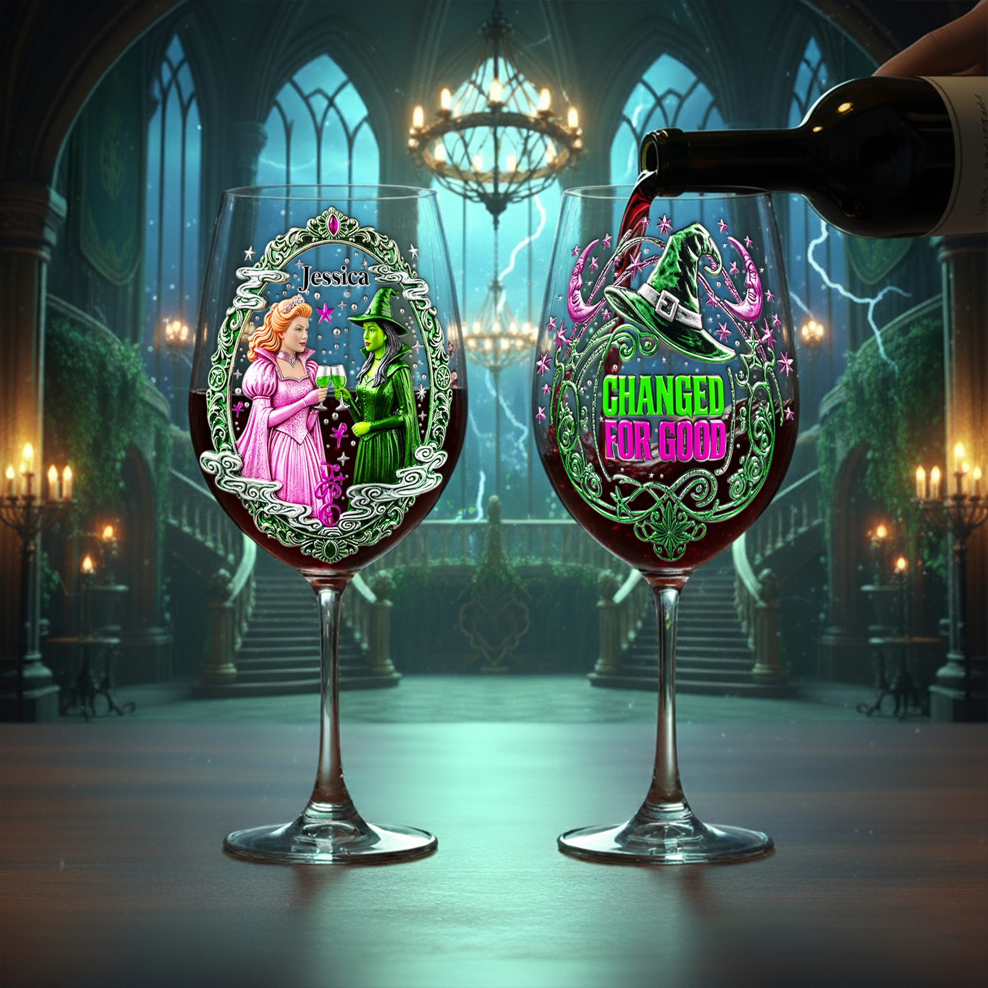 “Change For Good” - Personalized Drinking Glass - Perfect Gift for Friends & Fans Wine Glass PopCulturePrints