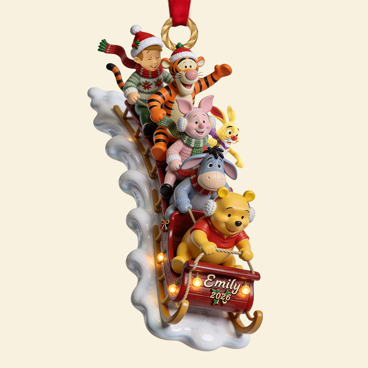"Ride into the Holidays with Joy - Jolly Snow Ride Acrylic Ornament, Personalized Gifts for Christmas"