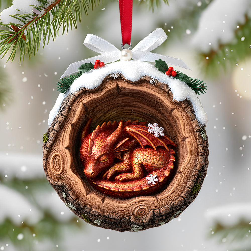 “A Magical Touch for Your Tree!” - Baby Dragon Acrylic Ornament - Personalized Gifts for Anyone Who Loves Fantasy Ornament PopCulturePrints