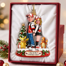 Load image into Gallery viewer, You &amp; Me: A Perfect Match - Personalized Acrylic Ornament for Couples
