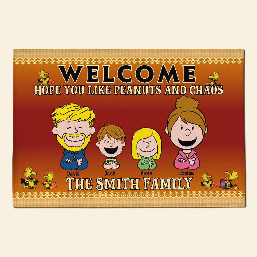 Personalized Peanuts Family Welcome Doormat