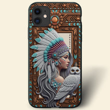 Load image into Gallery viewer, Embrace the Spirit - Personalized Owl Boho Girl Phone Case Phone Case PopCulturePrints
