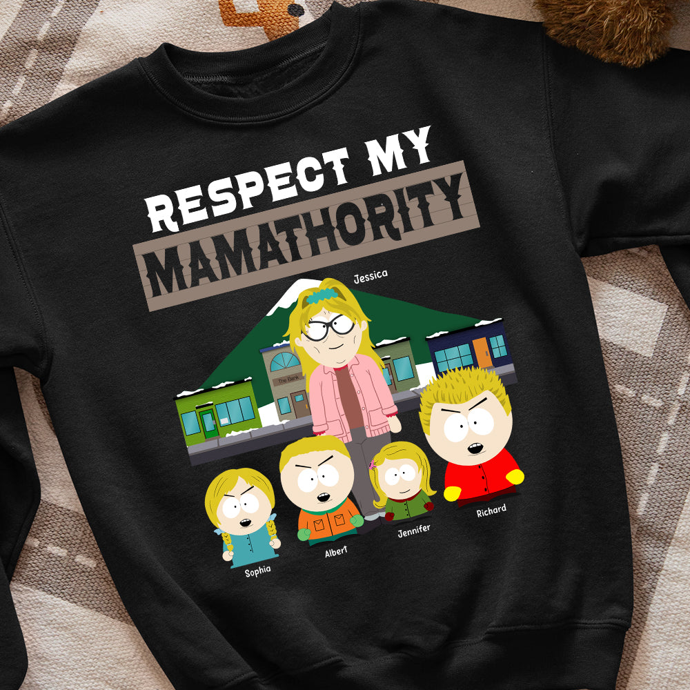 Respect My Mamahority - Personalized Mom Shirt Shirts PopCulturePrints