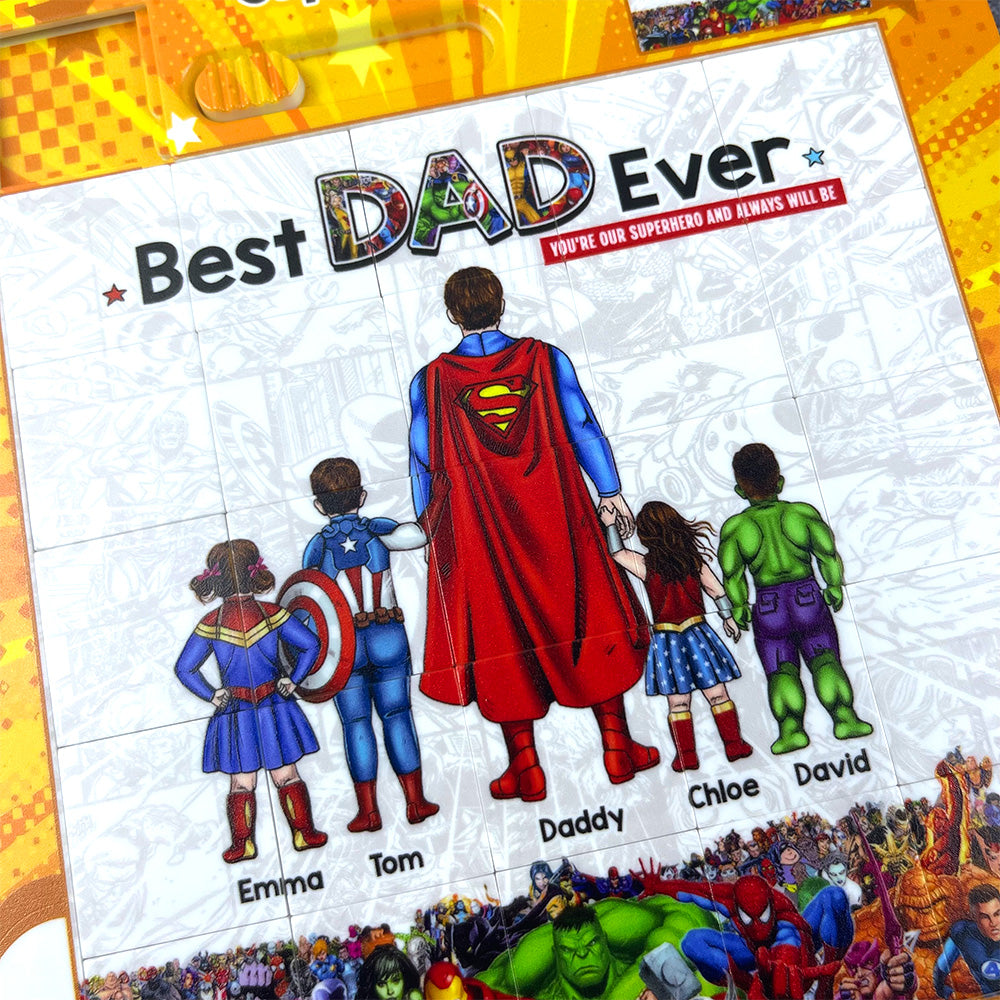 Best Dad Ever - A Custom Sliding Puzzle for Super Dads and Grandpas Sliding Puzzle PopCulturePrints