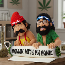 Load image into Gallery viewer, Rollin' with My Homie - Personalized Stoners Comedy Duo Pillow for Friends Pillow PopCulturePrints
