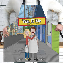 Load image into Gallery viewer, Personalized Cartoon Couple Apron - &#39;You &amp; Me, We Got This&#39; Aprons PopCulturePrints
