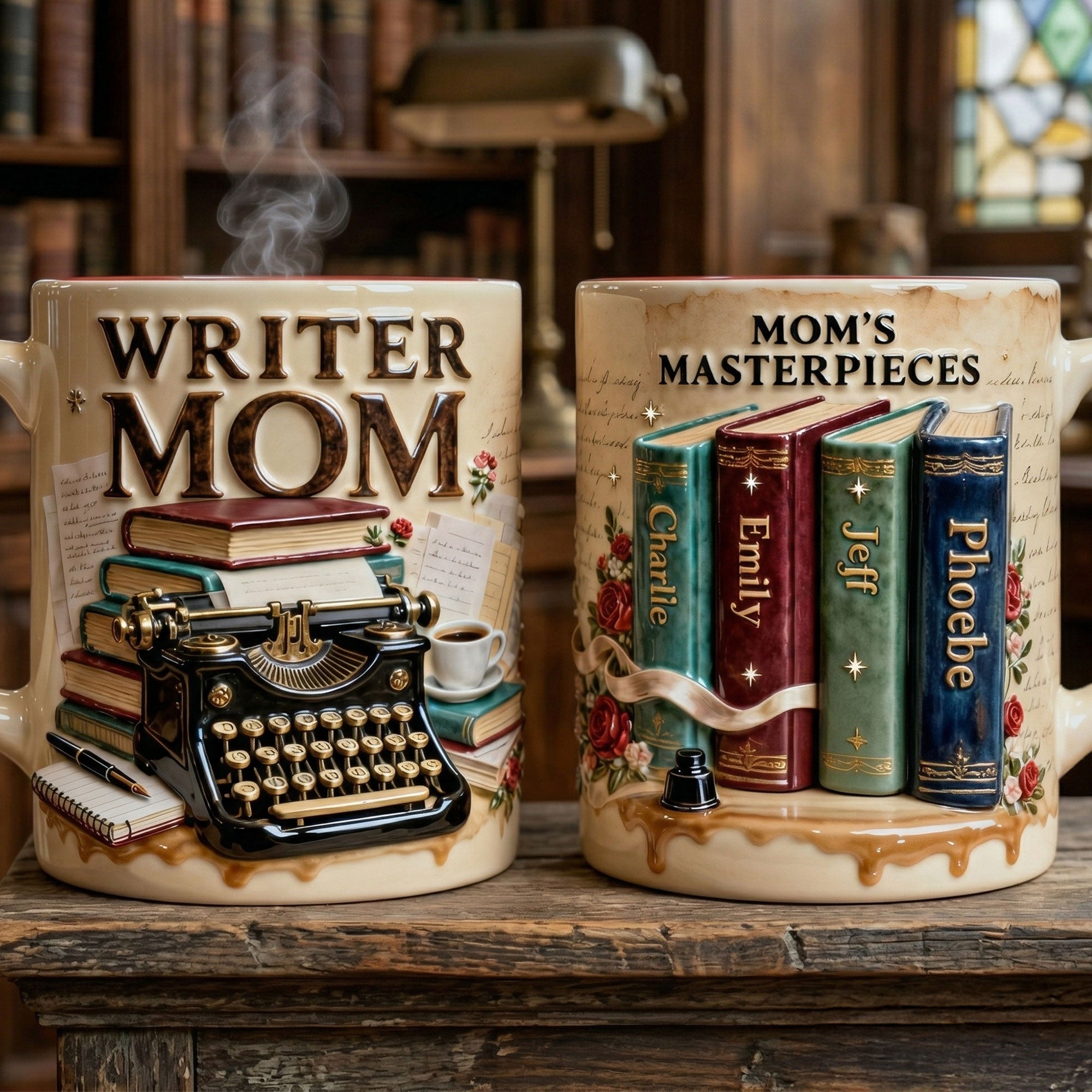 “Celebrating the Writer Mom” - Personalized Coffee Mug - Perfect Gift for Moms, Grandmas & Writers Coffee Mug PopCulturePrints
