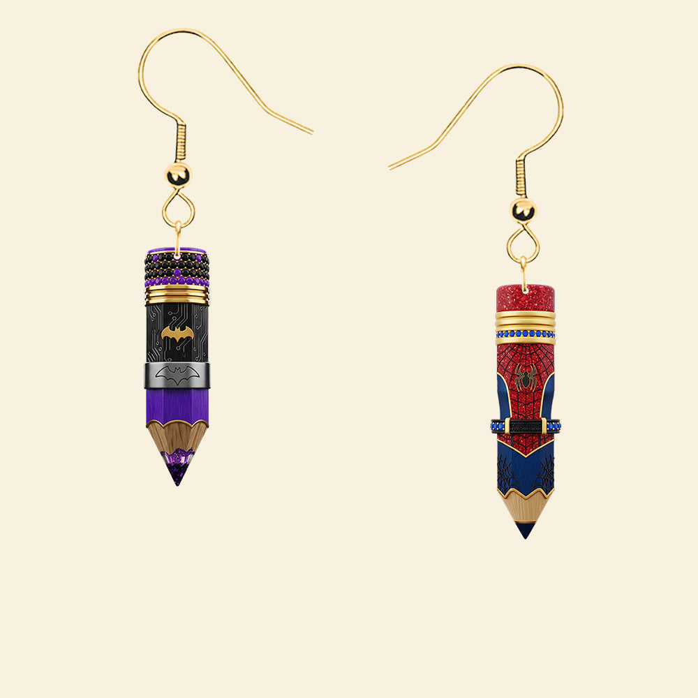 "Great Teachers Inspire Great Minds" - Super Teacher Earrings, Personalized Gifts for Educators Earrings PopCulturePrints