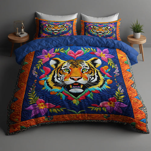 Majestic Tiger Quilt Bed Set Blanket PopCulturePrints