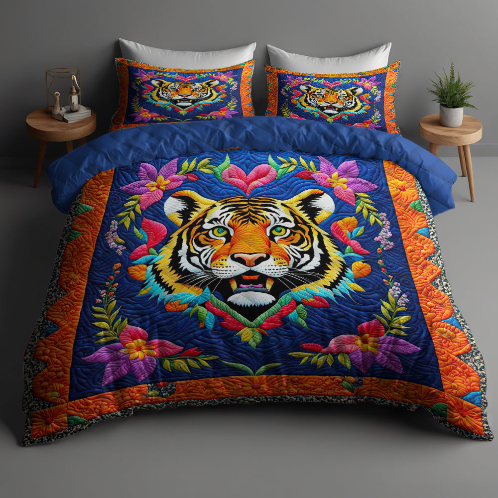 Majestic Tiger Quilt Bed Set Blanket PopCulturePrints