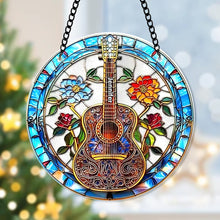 Load image into Gallery viewer, Personalized Christmas Suncatcher Ornament - Guitarist Themed Gift
