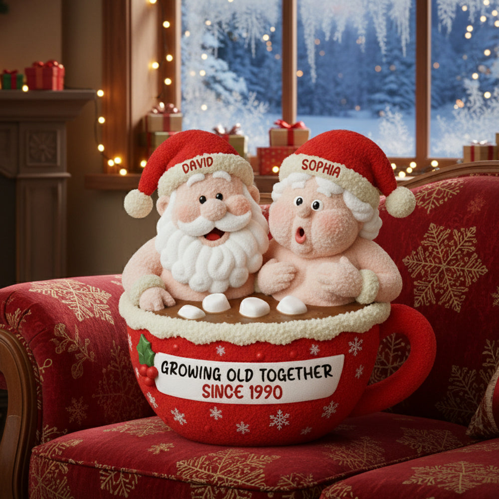 Funny Old Couple Pillow - Personalized Christmas Gift for Couples, Ideal for Joyful Occasions Pillow PopCulturePrints