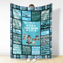 Load image into Gallery viewer, World&#39;s Best Dog Mom Ever - Personalized 3D Effect Fleece Blanket | Unique Gift for Dog Lovers, Moms, and Grandmas Fleece Blanket PopCulturePrints
