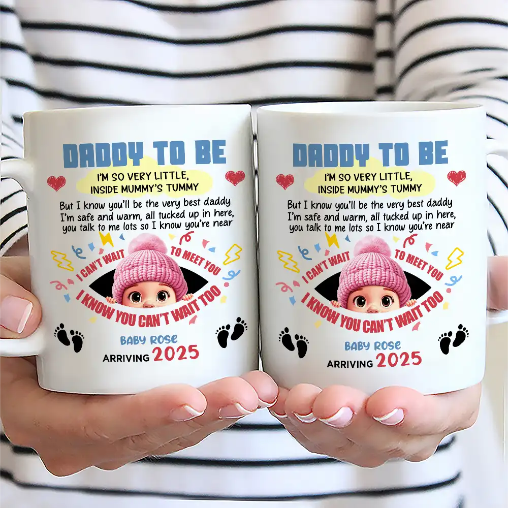 Daddy To Be - Personalized Mug with Heartwarming Message Mug PopCulturePrints