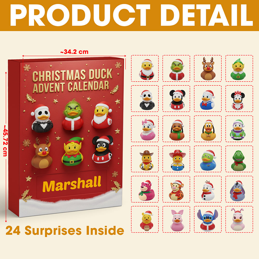 “Quack into the Holidays!” – Personalized Christmas Duck Advent Calendar Blind Box – Unique Gifts for Duck Lovers Advent Calendar PopCulturePrints
