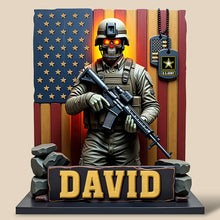 Load image into Gallery viewer, Courage in Service, Personalized Veteran Military Plaque - Gift for Heroes Shaped Plaques PopCulturePrints
