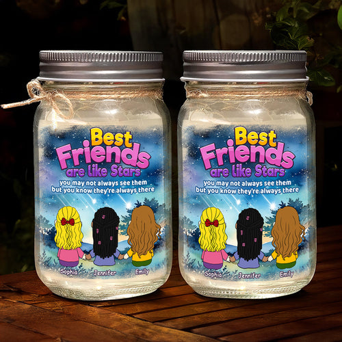 Personalized Best Friends Mason Jar Light Drink Jar PopCulturePrints