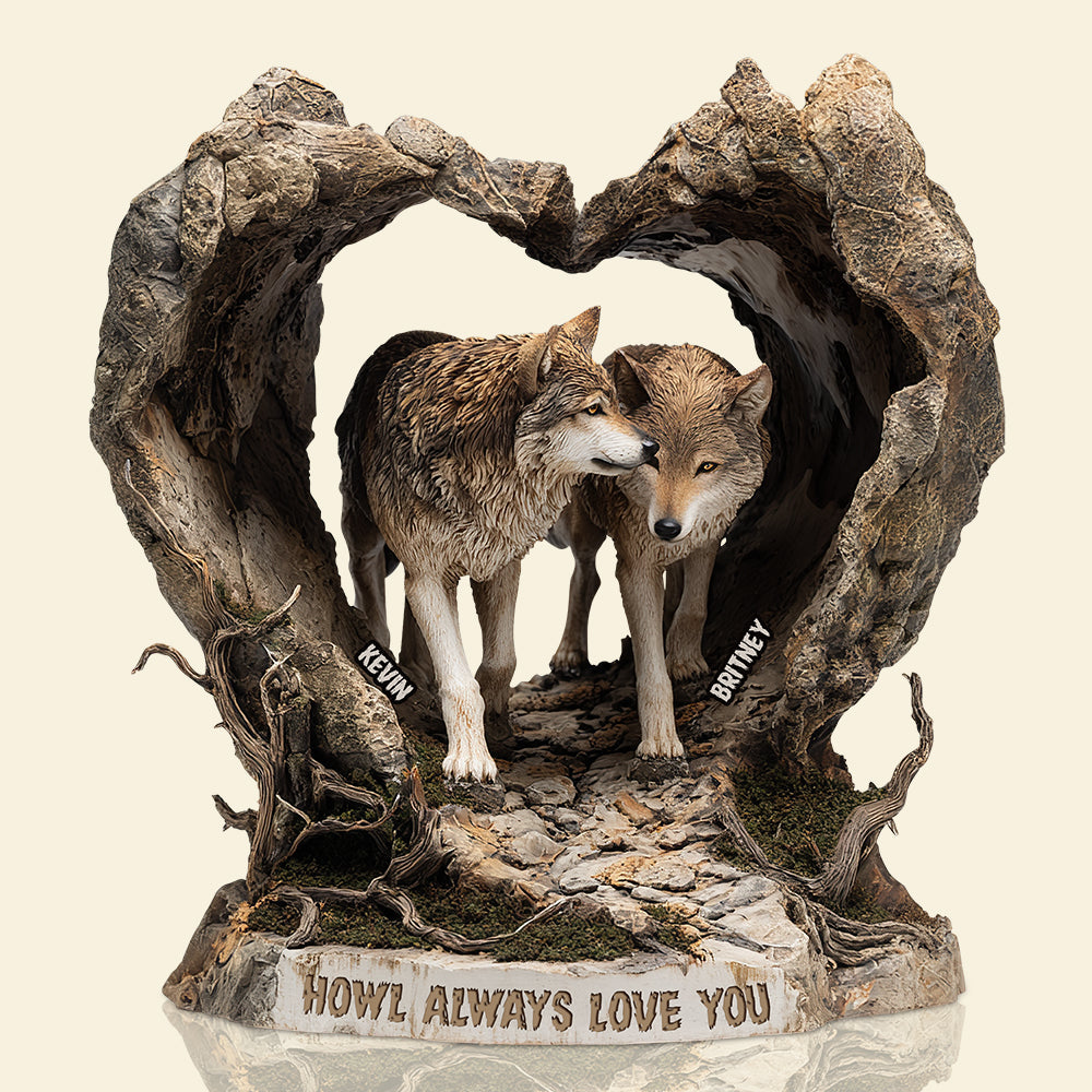 Howl Always Love You - Personalized Wolf Couple Acrylic Plaque Shaped Plaques PopCulturePrints