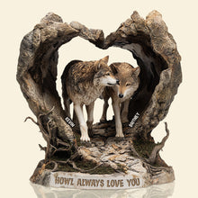 Load image into Gallery viewer, Howl Always Love You - Personalized Wolf Couple Acrylic Plaque Shaped Plaques PopCulturePrints
