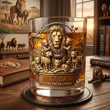 Load image into Gallery viewer, Best Dad In The Pride Lands - Personalized Father's Day Gifts - Custom Gift for Dad and Grandpa Glass PopCulturePrints
