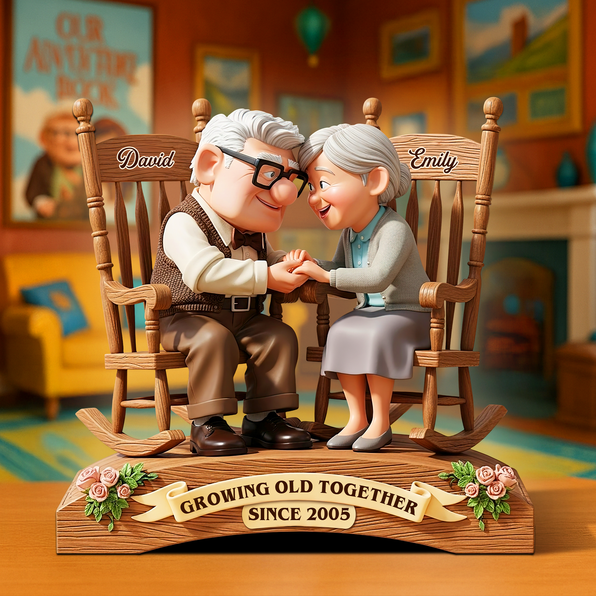 Growing Old Together - Personalized Acrylic Plaque for Couples Shaped Plaques PopCulturePrints