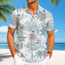 Load image into Gallery viewer, Celebrate Summer in Style with our Christmas in July Hawaiian Shirt - Personalized Gift for Friends &amp; Family Hawaiian Shirts PopCulturePrints
