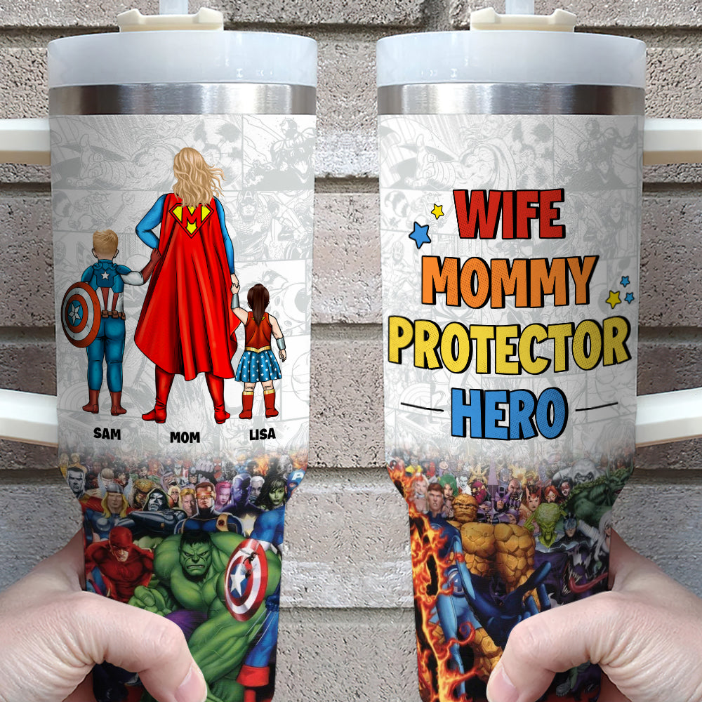 Super Mom Personalized Tumbler – Custom Gift for Mother's Day Tumbler Cup PopCulturePrints