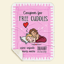 Load image into Gallery viewer, Personalized Free Cuddles Blanket for Couples Blanket PopCulturePrints

