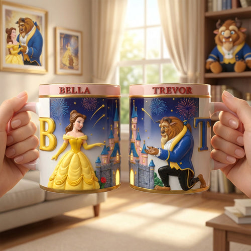 Celebrate Love: Couple Alphabet Accent Mug Set - Personalized Gifts for Couples Coffee Mug PopCulturePrints