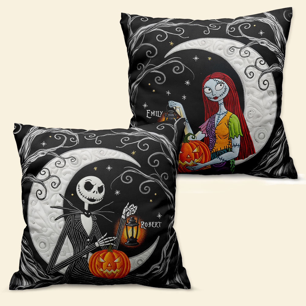 Embrace the Spooky Spirit - Personalized Spooky Couple Pillow - Custom Gift for Couples, Halloween Lovers, and Fun-Loving Friends Pillow PopCulturePrints