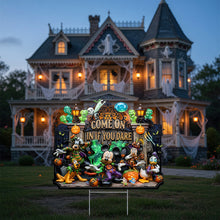 Load image into Gallery viewer, "Come On In If You Dare" - Personalized Scared Squad Yard Sign for Halloween
