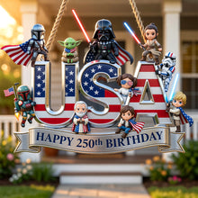 Load image into Gallery viewer, “Celebrate Freedom with Style” - Cosmic Home Proud Celebration Acrylic Sign - Personalized Decor Gift for Proud Patriots
