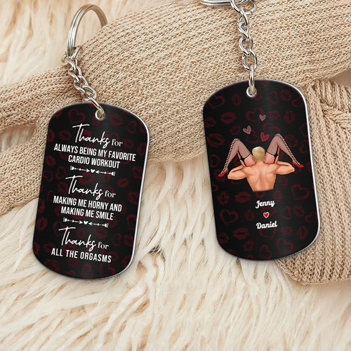 Thanks for the Love - Personalized Couples Keychain Keychains PopCulturePrints