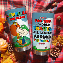 Load image into Gallery viewer, Personalized 20oz Tumbler for Couples - Adventure Awaits! Tumbler Cup PopCulturePrints

