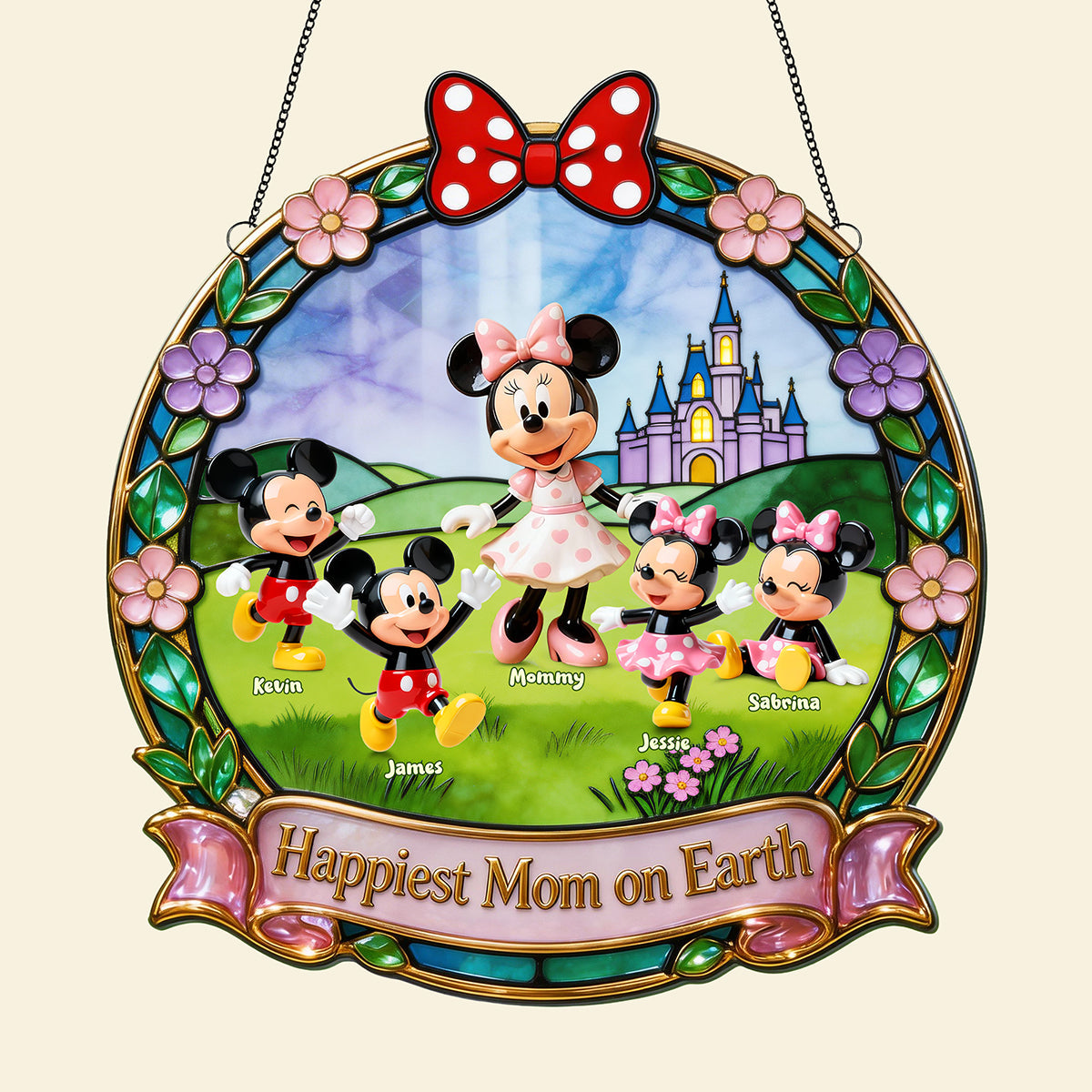 Happiest Mom on Earth - Personalized Suncatcher Ornament for Mom, Grandma and More Ornament PopCulturePrints