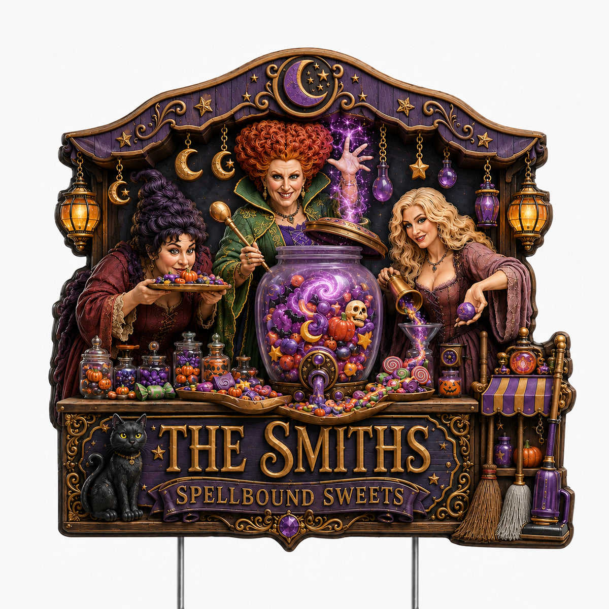 “Sweeten Your Halloween Spirit!” - Personalized Spellbound Halloween Yard Sign - Custom Garden Gift for Halloween Enthusiasts and Families