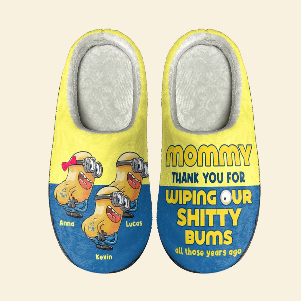 Funny Personalized Mother's Day Slippers - Thank You Mom Shoes PopCulturePrints