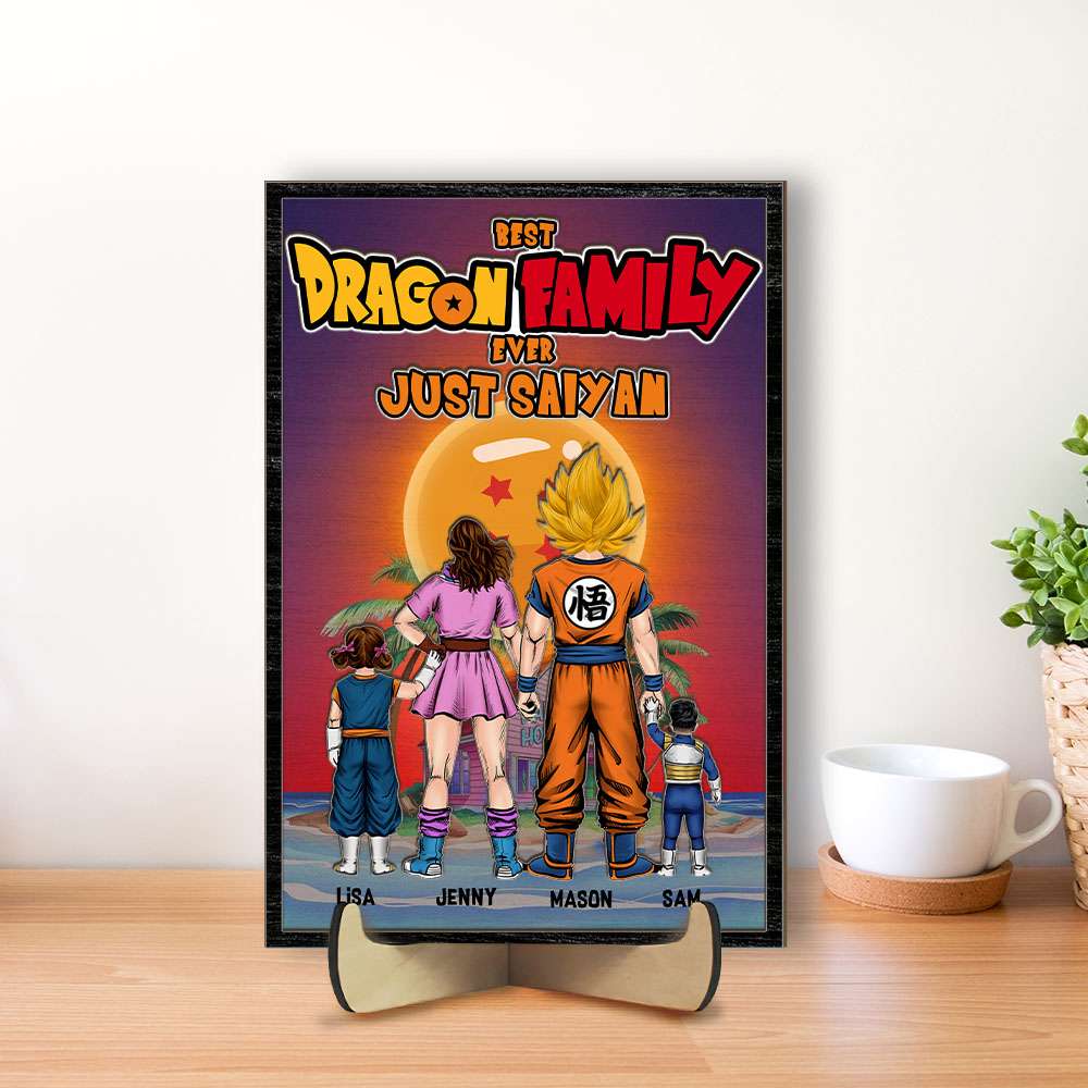 Custom Dragon Family Wood Sign - Personalized Anime Gift Wood Sign PopCulturePrints