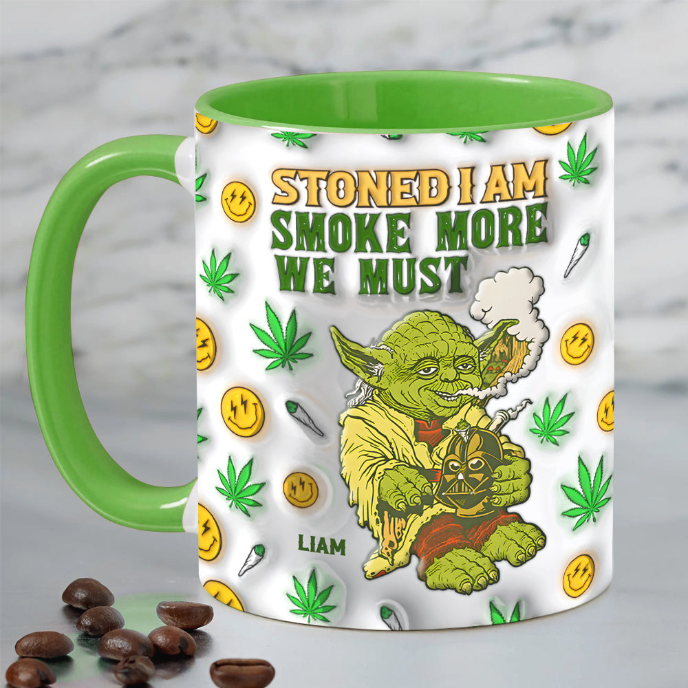 Personalized Stoner Yoda Mug - Green Weed Design Coffee Mug PopCulturePrints