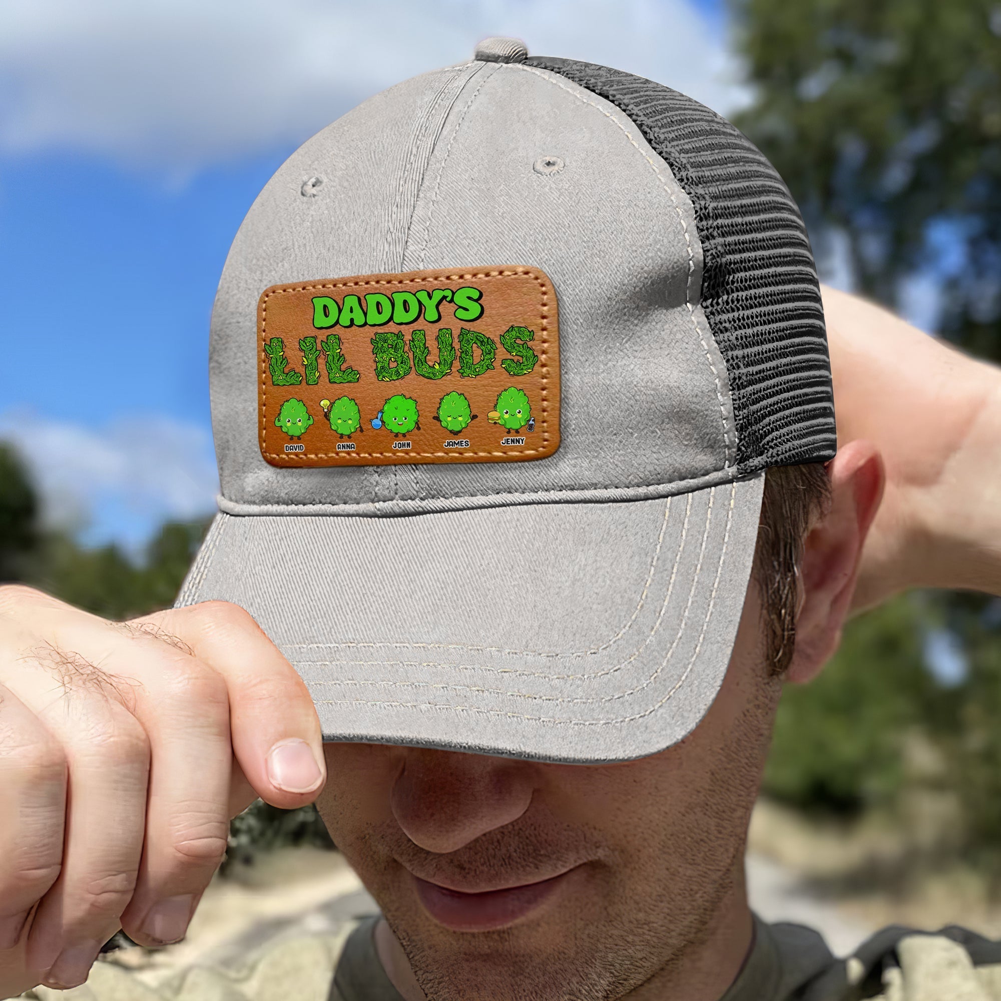 Custom Dad Hat with Leather Patch - Daddy's Lil Buds